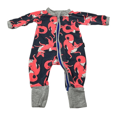 Unisex Bonds, zip wondersuit / zippy / romper, wash fade, FUC, size 0000,  