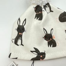 Load image into Gallery viewer, Girls Mud and Sugar, fleece lined hat / beanie, rabbits, NEW, size 000-00,  