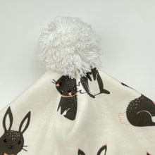 Load image into Gallery viewer, Girls Mud and Sugar, fleece lined hat / beanie, rabbits, NEW, size 000-00,  