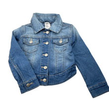 Load image into Gallery viewer, Girls H&amp;T, blue stretch denim jacket, GUC, size 3,  