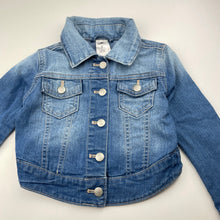 Load image into Gallery viewer, Girls H&amp;T, blue stretch denim jacket, GUC, size 3,  