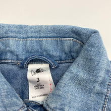 Load image into Gallery viewer, Girls H&amp;T, blue stretch denim jacket, GUC, size 3,  