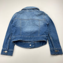 Load image into Gallery viewer, Girls H&amp;T, blue stretch denim jacket, GUC, size 3,  