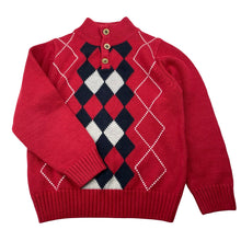 Load image into Gallery viewer, Boys Duo Guo Toug Yi, knitted cotton sweater / jumper, no size, armpit to armpit: 34cm, shoulder to cuff: 42cm, EUC, size 6-7,  