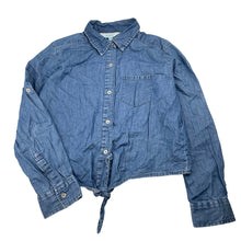 Load image into Gallery viewer, Girls Tilii, cotton long sleeve tie front shirt, GUC, size 10,  