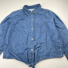 Load image into Gallery viewer, Girls Tilii, cotton long sleeve tie front shirt, GUC, size 10,  