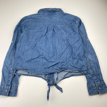 Load image into Gallery viewer, Girls Tilii, cotton long sleeve tie front shirt, GUC, size 10,  