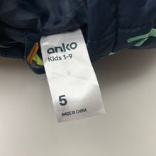 Load image into Gallery viewer, Unisex Anko, navy puffer jacket / coat, dinosaurs, EUC, size 5,  
