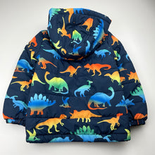 Load image into Gallery viewer, Unisex Anko, navy puffer jacket / coat, dinosaurs, EUC, size 5,  