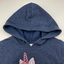 Load image into Gallery viewer, Girls Anko, fleece lined hoodie sweater, sequin unicorn, GUC, size 2,  