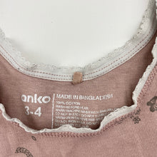 Load image into Gallery viewer, Girls Anko, organic cotton singlet top, GUC, size 3-4,  