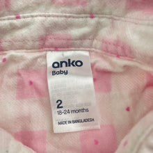Load image into Gallery viewer, Girls Anko, flannel cotton long sleeve shirt, EUC, size 2,  