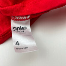 Load image into Gallery viewer, Boys Anko, red cotton long sleeve tee / top, EUC, size 4,  