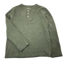Load image into Gallery viewer, Boys Anko, khaki long sleeve henley top, EUC, size 14,  