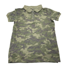 Load image into Gallery viewer, Boys Cotton On, khaki camo print cotton polo shirt, GUC, size 8,  