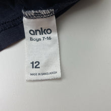 Load image into Gallery viewer, Boys Anko, navy cotton tee / top, FUC, size 12,  