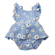 Load image into Gallery viewer, Girls floral, crinkle summer romper, GUC, size 0,  
