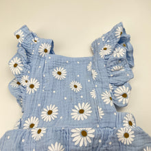 Load image into Gallery viewer, Girls floral, crinkle summer romper, GUC, size 0,  
