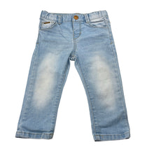 Load image into Gallery viewer, Girls Zara, lightweight stretch denim jeans, adjustable, FUC, size 0,  