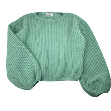 Load image into Gallery viewer, Girls H&amp;M, chunky knit balloon sleeve sweater / jumper, GUC, size 9-10,  