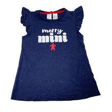 Load image into Gallery viewer, Girls Brilliant Basics, navy cotton Christmas pyjama top, EUC, size 6,  
