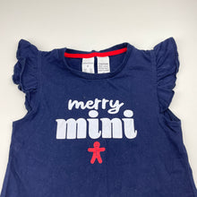 Load image into Gallery viewer, Girls Brilliant Basics, navy cotton Christmas pyjama top, EUC, size 6,  