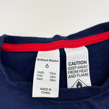 Load image into Gallery viewer, Girls Brilliant Basics, navy cotton Christmas pyjama top, EUC, size 6,  