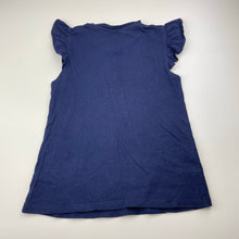 Load image into Gallery viewer, Girls Brilliant Basics, navy cotton Christmas pyjama top, EUC, size 6,  
