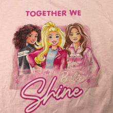 Load image into Gallery viewer, Girls Barbie, pink cotton tee / top, no labels, armpit to armpit: 34cm, FUC, size 6-8,  