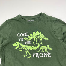 Load image into Gallery viewer, Boys FAME FOREVER, khaki cotton long sleeve top, dinosaurs, EUC, size 6-7,  