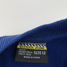 Load image into Gallery viewer, Unisex SCHOOL ZONE, blue school sweater / jumper, pilling, FUC, size 12,  