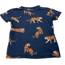 Load image into Gallery viewer, Boys Anko, navy cotton tee / top, tigers, GUC, size 4,  