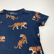 Load image into Gallery viewer, Boys Anko, navy cotton tee / top, tigers, GUC, size 4,  