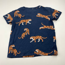 Load image into Gallery viewer, Boys Anko, navy cotton tee / top, tigers, GUC, size 4,  