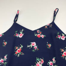 Load image into Gallery viewer, Girls Just Jeans, lined navy floral summer top, FUC, size 14,  