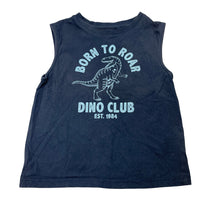 Load image into Gallery viewer, Boys Anko, navy cotton tank top, dinosaur, GUC, size 3,  