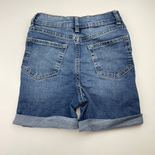 Load image into Gallery viewer, Girls Madden Girl, distressed stretch denim shorts, adjustable, FUC, size 8,  