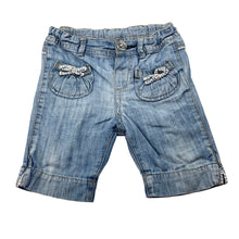 Load image into Gallery viewer, Girls Zara, lightweight denim shorts, adjustable, FUC, size 0,  