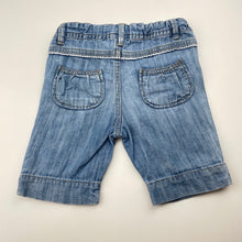 Load image into Gallery viewer, Girls Zara, lightweight denim shorts, adjustable, FUC, size 0,  