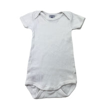 Load image into Gallery viewer, Unisex Petit Bateau, white cotton bodysuit / romper, GUC, size 0000,  