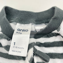 Load image into Gallery viewer, Unisex Anko, velour zip coverall / romper, GUC, size 1,  