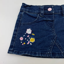 Load image into Gallery viewer, Girls Anko, embroidered stretch denim skirt, adjustable, GUC, size 2,  