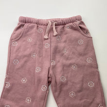 Load image into Gallery viewer, Girls Baby Berry, embroidered fleece lined track pants, elasticated, Inside leg: 28cm, FUC, size 2,  