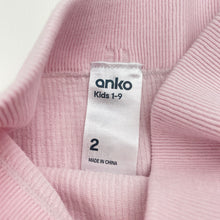 Load image into Gallery viewer, Girls Anko, pink ribbed stretchy leggings, GUC, size 2,  