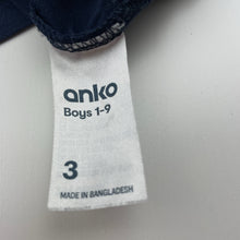 Load image into Gallery viewer, Boys Anko, navy cotton polo top, wash fade, FUC, size 3,  
