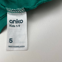 Load image into Gallery viewer, Boys Anko, green cotton tee / top, EUC, size 5,  
