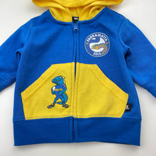 Load image into Gallery viewer, Unisex NRL Supporter, Parramatta Eels fleece lined zip hoodie sweater, GUC, size 0,  