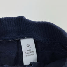Load image into Gallery viewer, Boys Target, navy cotton pants, elasticated, GUC, size 000,  