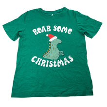 Load image into Gallery viewer, Boys Brilliant Basics, cotton Christmas tee / top, dinosaur, EUC, size 7,  