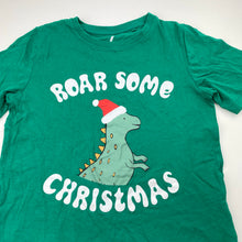 Load image into Gallery viewer, Boys Brilliant Basics, cotton Christmas tee / top, dinosaur, EUC, size 7,  